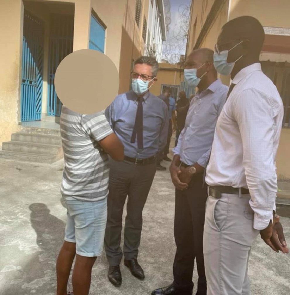 Basse-Terre, 16 juin. "Grand plaisir", "accueil chaleureux" et "satisfaction" pour le député LREM Olivier Serva après la visite à la maison d'arrêt du chef-lieu le 16 juin. Photo : FB Olivier SERVA