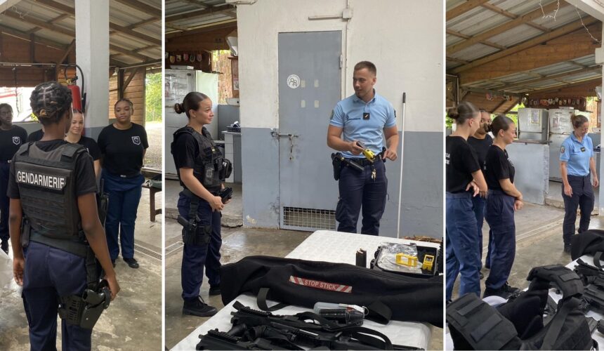 La brigade territoriale de Petit Bourg a accueilli ses 21 jeunes cadets de la gendarmerie mercredi 17 avril. Photo : Gendarmerie de Guadeloupe