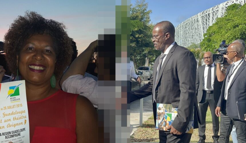 Manuella Moutou, directrice générale par intérim, et Ary Chalus président du conseil d'administration du Mémorial acte