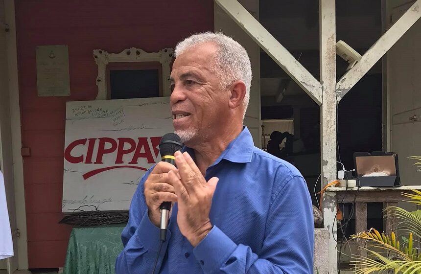 Alain Plaisir, président du Cippa Guadeloupe, le 14 mars 2021 à l'assemblée générale du parti. Photo : Cippa Guadeloupe Alain Plaisir, président du Cippa Guadeloupe, le 14 mars 2021 à l'assemblée générale du parti. Photo : Cippa Guadeloupe