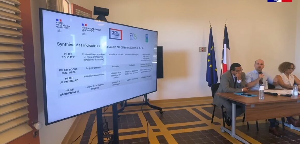 Le 4 juin, l’État a réuni une centaine de participants à la préfecture à Basse-Terre à l’occasion du séminaire départemental du « plan cantines ». Photo : capture écran Préfecture de Guadeloupe