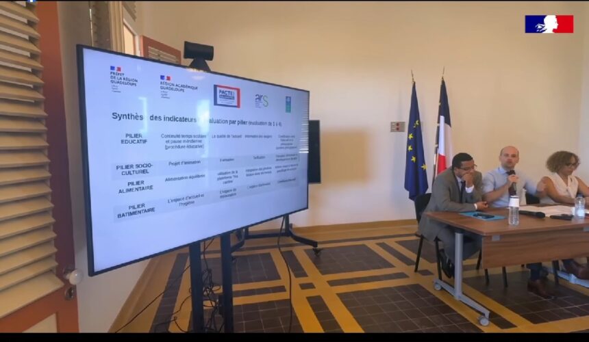 Le 4 juin, l’État a réuni une centaine de participants à la préfecture à Basse-Terre à l’occasion du séminaire départemental du « plan cantines ». Photo : capture écran Préfecture de Guadeloupe