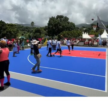 Inauguration du terrain de basket 3x3 et son club house à Saint-Claude le 25 juillet.