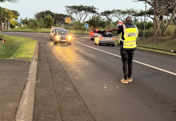 Photo d’illustration d’un contrôle de police sur la route en Guadeloupe. Photo : Police nationale de la Guadeloupe