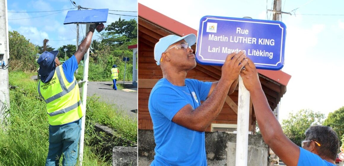 La phase opérationnelle du chantier d'adressage à Port-Louis a commencé avec la pose des nouvelles plaques sur les 203 voies de la commune. Photo : Commune de Port-Louis La phase opérationnelle du chantier d'adressage à Port-Louis a commencé avec la pose des nouvelles plaques sur les 203 voies de la commune. Photo : Commune de Port-Louis
