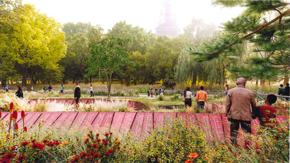 Le projet architectural et paysager du Mémorial des noms dans les jardins du Trocadéro, « un acte de mémoire et d'histoire, et de justice » a été présenté en septembre 2025 au Ministère des Outre-mer. Illustration : Comité marche 23 mai 1998.